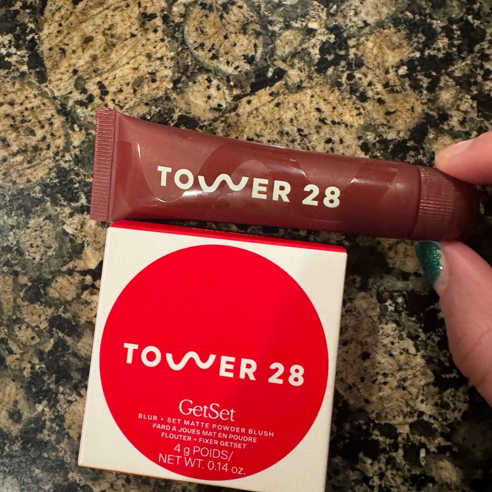 Tower 28 Ube Vanilla LipSofie and Sunset Shirley Blush Set